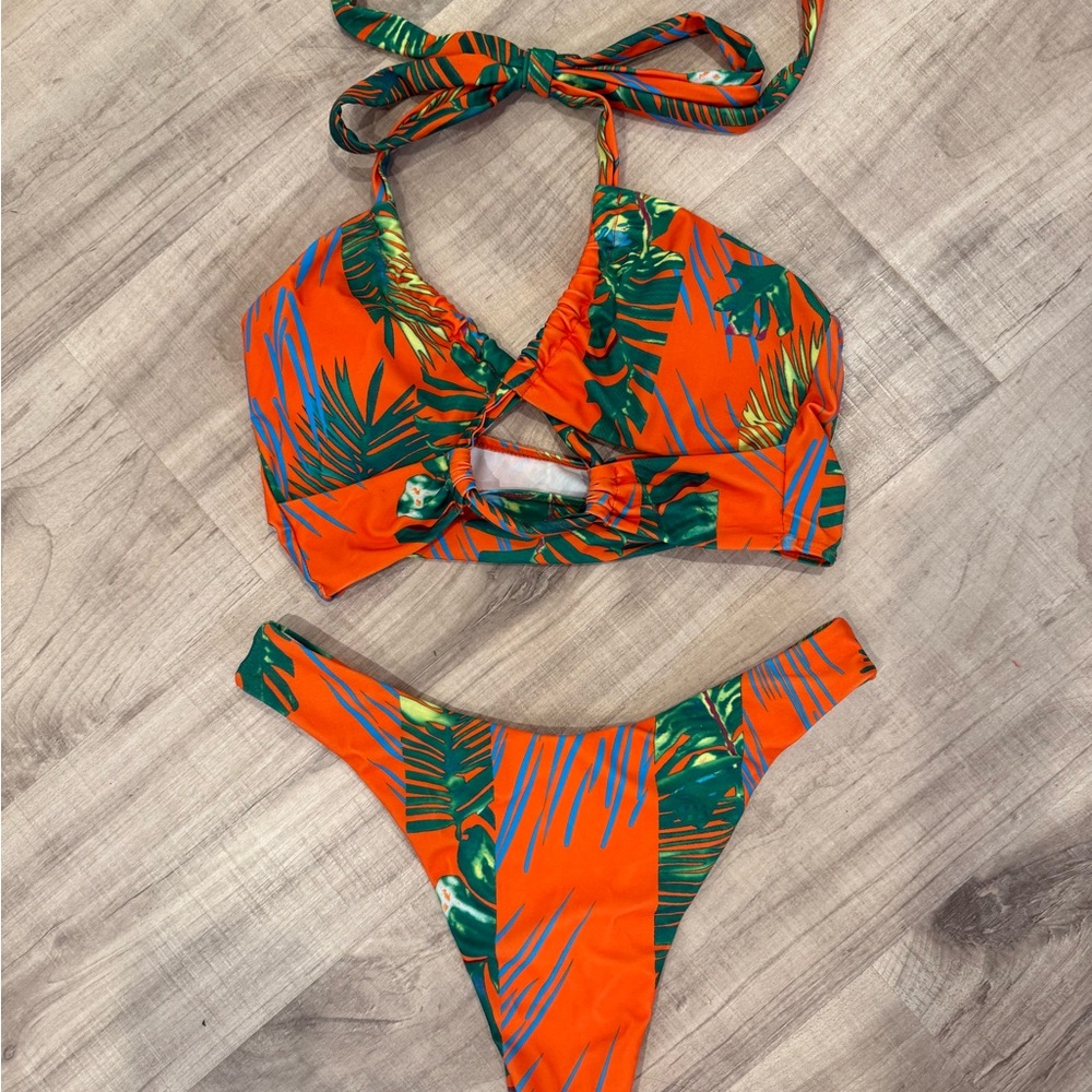 Tropical Orange Bikini Set
